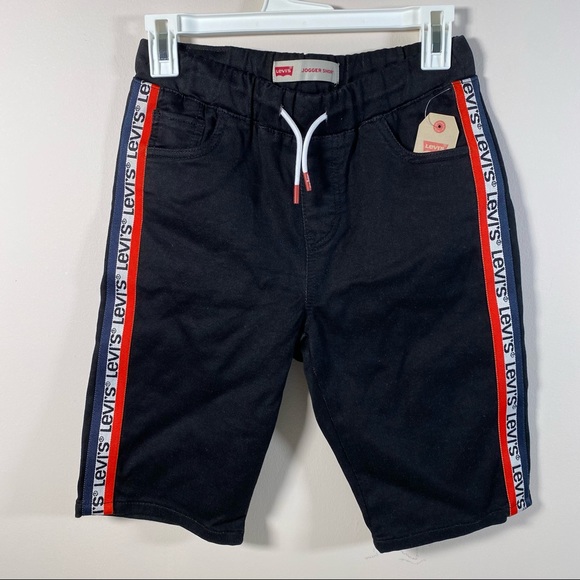 LEVI'S
Big Boys Stretch Logo-tape Denim Jogger Shorts In Black size L - Picture 5 of 5